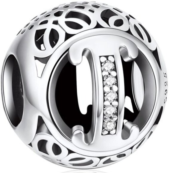 Sterling Silver Vintage Letter I Charm - Picture 2 of 8